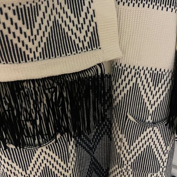 Womens Open Cardigan Sweater Size Large 3/4 Sleeve Western Cowgirl Fringe Boho - Picture 4 of 7